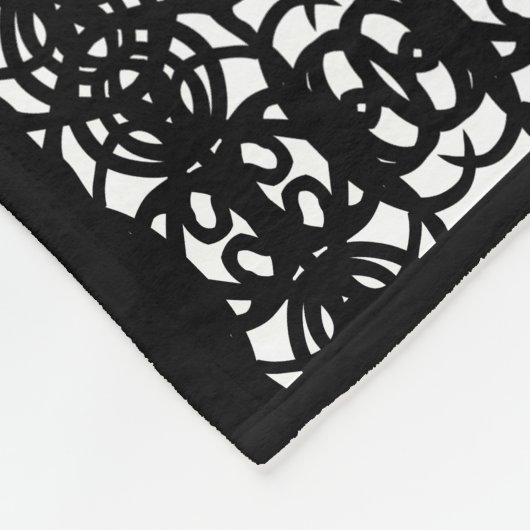 Moderne, zwarte en witte, stijlvolle Tao Fleece Deken (Hoek)