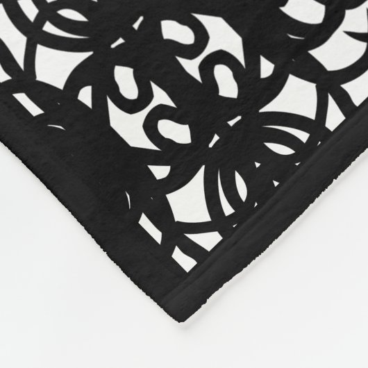 Moderne, zwarte en witte, stijlvolle Tao Fleece Deken (Hoek)