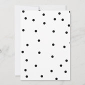 Moderne Zwarte en Witte Stippen Save the Date (Achterkant)