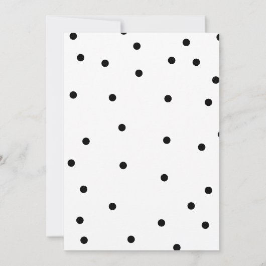 Moderne Zwarte en Witte Stippen Save the Date (Achterkant)