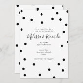 Moderne zwarte en witte stippen Save the Date Kaart (Voorkant / Achterkant)