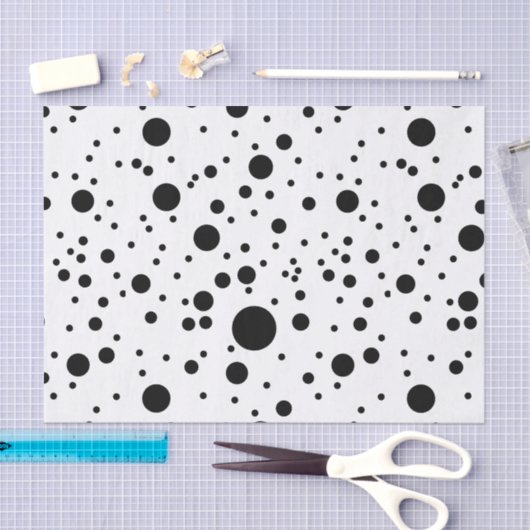 Moderne zwarte en witte Stippen Tissuepapier (Craft)