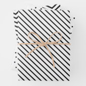 Moderne zwarte en witte streep, Chevron & Stippen Inpakpapier Vel (In situ)