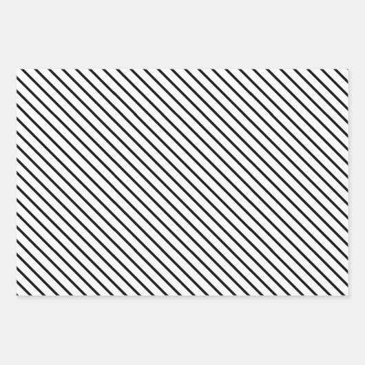Moderne zwarte en witte streep, Chevron & Stippen Inpakpapier Vel (Voorkant)