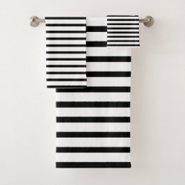 Moderne zwarte en witte streep drie stukken bad handdoek