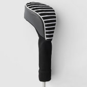 Moderne zwarte en witte streep golfheadcover (Schuin)