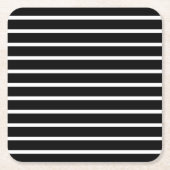 Moderne zwarte en witte streep kartonnen onderzetters (Voorkant)