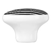 Moderne zwarte en witte streep keramische knop (Zijkant)