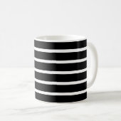 Moderne zwarte en witte streep koffiemok (Voorkant rechts)