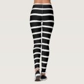 Moderne zwarte en witte streep leggings (Achterkant)