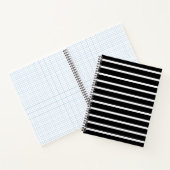 Moderne zwarte en witte streep notitieboek (Binnen)