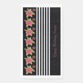 Moderne zwarte en witte streep servet (Voorkant)