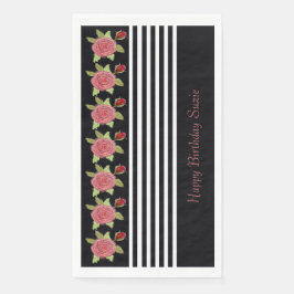 Moderne zwarte en witte streep servet