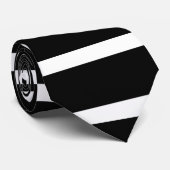 Moderne zwarte en witte streep stropdas (Opgerold)