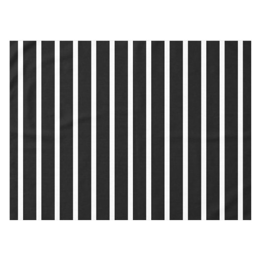 Moderne zwarte en witte streep tafelkleed (Voorkant (Horizontaal))