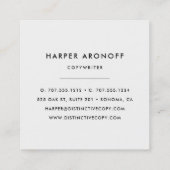 Moderne zwarte en witte streep vierkante visitekaartje (Achterkant)