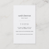 Moderne zwarte en witte streep visitekaartje (Achterkant)