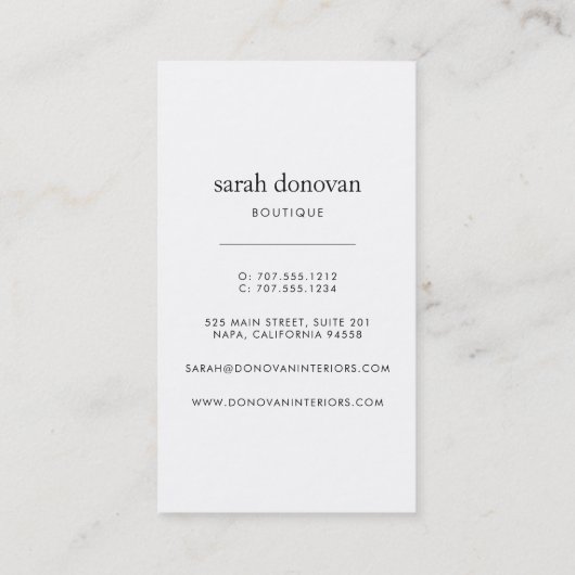 Moderne zwarte en witte streep visitekaartje (Achterkant)