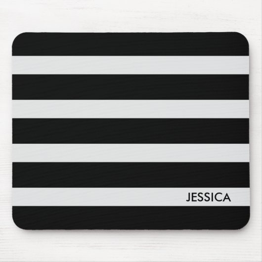 Moderne zwarte en witte strepen 2 muismat (Voorkant)