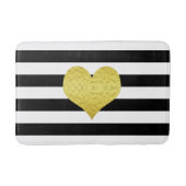 Moderne zwarte en witte strepen badmat (Voorkant)