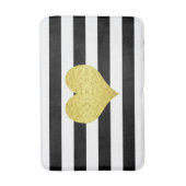 Moderne zwarte en witte strepen badmat (Voorkant Verticaal)