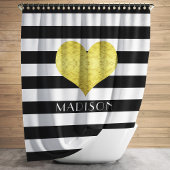 Moderne zwarte en witte strepen douchegordijn
