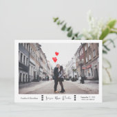 Moderne zwarte en witte strepen Foto opslaan Datum Save The Date (Staand voorkant)