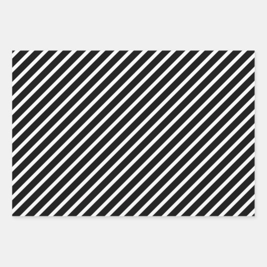 Moderne zwarte en witte strepen inpakpapier vel (Voorkant 3)