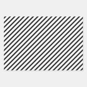 Moderne zwarte en witte strepen inpakpapier vel (Voorkant 2)