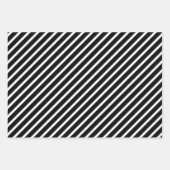 Moderne zwarte en witte strepen inpakpapier vel (Voorkant)