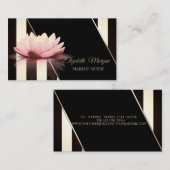 Moderne zwarte en witte strepen, Lotus Visitekaartje (Voorkant / Achterkant)