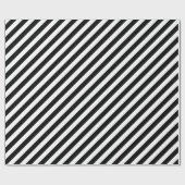 Moderne zwarte en witte strepen met kerstmis cadeaupapier (Vlak)