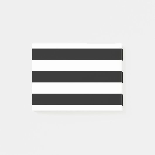Moderne zwarte en witte strepen post-it® notes (Voorkant)