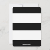 Moderne zwarte en witte strepen slaan de datum op save the date (Achterkant)