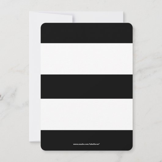 Moderne zwarte en witte strepen slaan de datum op save the date (Achterkant)
