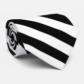 Moderne zwarte en witte strepen stropdas (Opgerold)