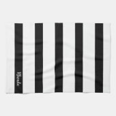 Moderne zwarte en witte strepen theedoek (Horizontaal)