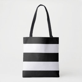 Moderne zwarte en witte strepen tote bag