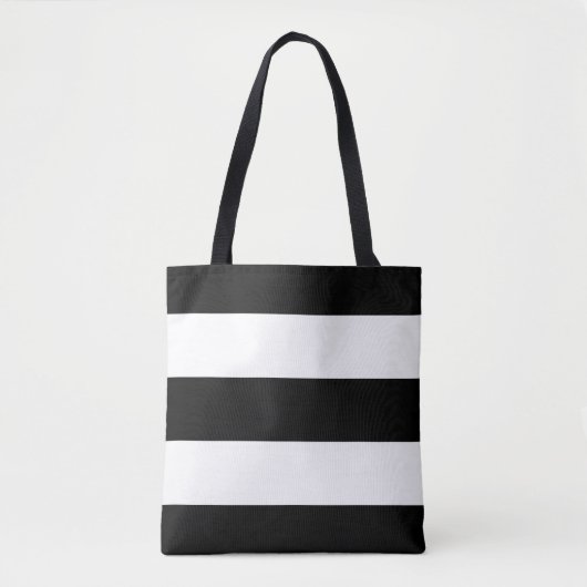 Moderne zwarte en witte strepen tote bag (Voorkant)