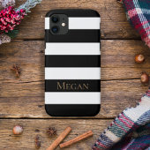 Moderne zwarte en witte striped Patroon (standaard Case-Mate iPhone Case