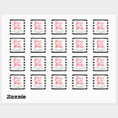 Moderne zwarte en witte stripes opslaan Datum Vierkante Sticker (Vel)