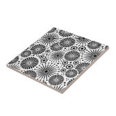 Moderne zwarte en witte tegel tegeltje (Zijkant)