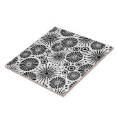 Moderne zwarte en witte tegel tegeltje (Zijkant)