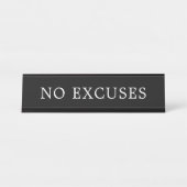 Moderne zwarte en witte tekens zonder uitzondering bureau naambordje (Voorkant)