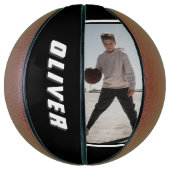 Moderne zwarte en witte tekst Basketball Basketbal (Verticaal)