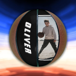 Moderne zwarte en witte tekst Basketball Basketbal