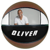 Moderne zwarte en witte tekstfoto basketbal (Voorkant)