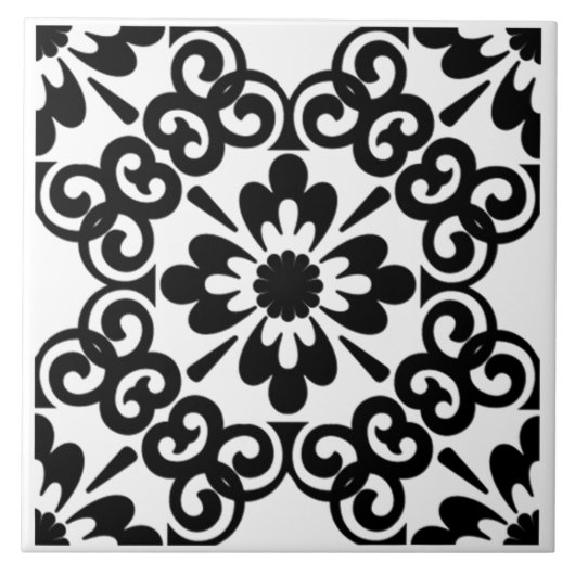 MODERNE ZWARTE EN WITTE TIL TEGELTJE (Voorkant)