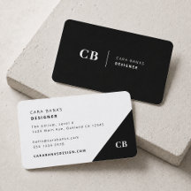 Moderne Zwarte en Witte Trendy Stijlvolle Monogram