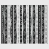 Moderne zwarte en witte tribale patronen cadeaupapier (Vlak)